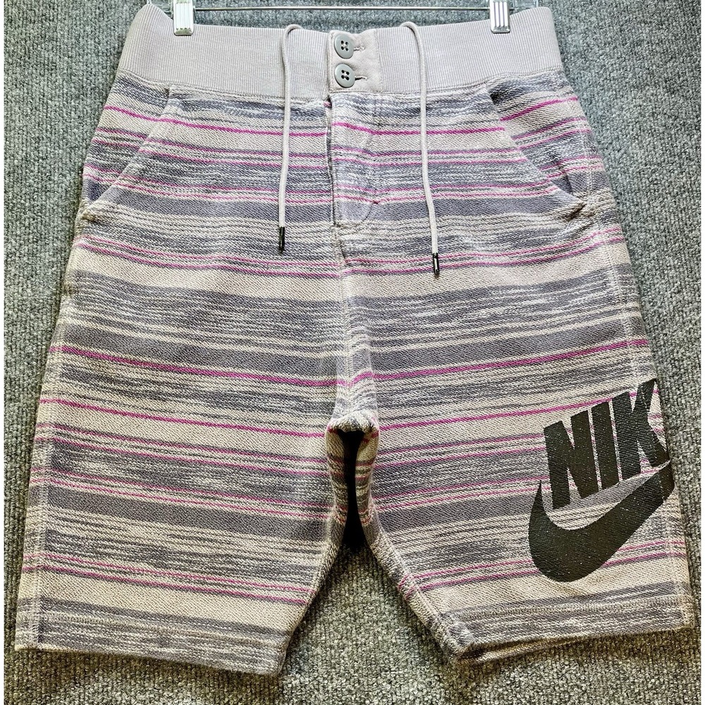 Nike Aztec Shorts‎ Men's Small FC Squad Knit Grey Purple Stripe